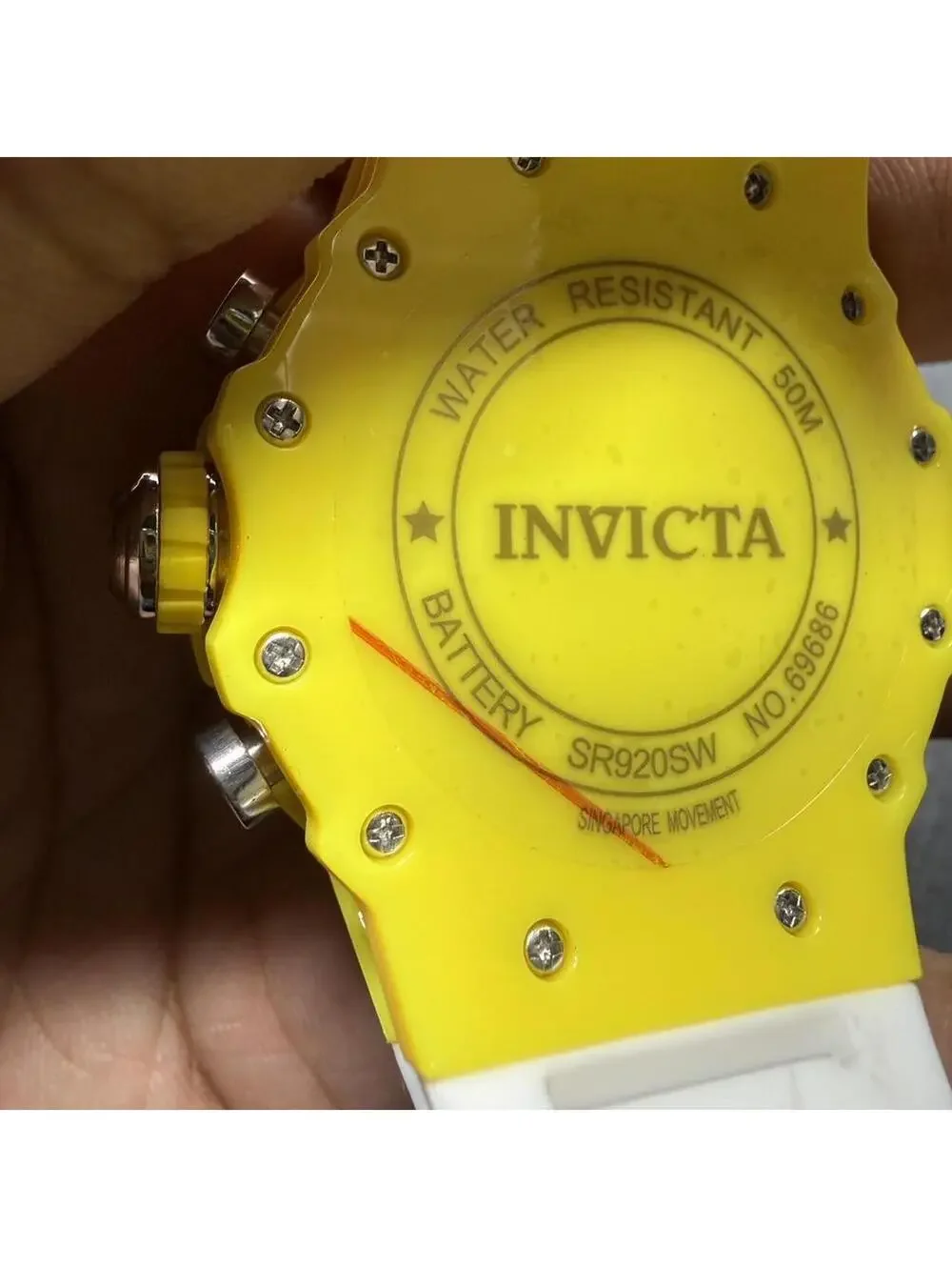 Invicta Racing Vaulthan 69649 Men's 43.5mm White/Yellow NEW